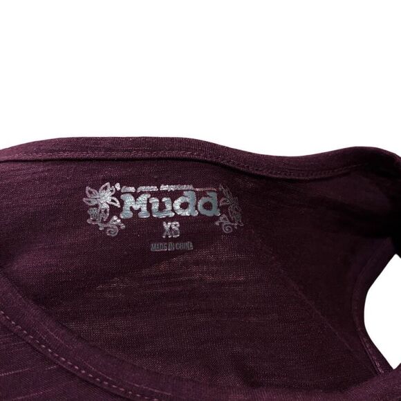 Mudd Burgundy Maroon Plum Flowy Tank Top Blouse Women’s XS - Picture 3 of 4